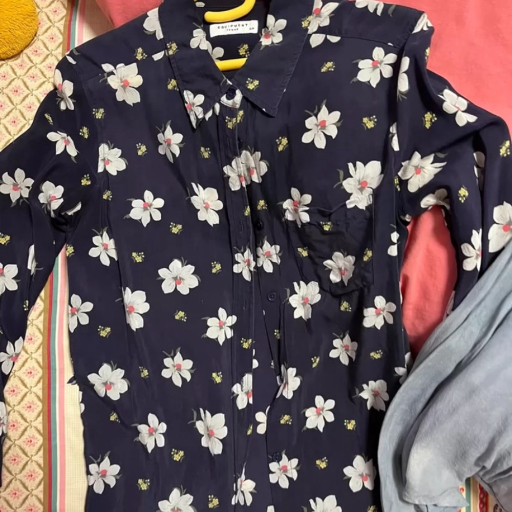Equipment floral silk shirt